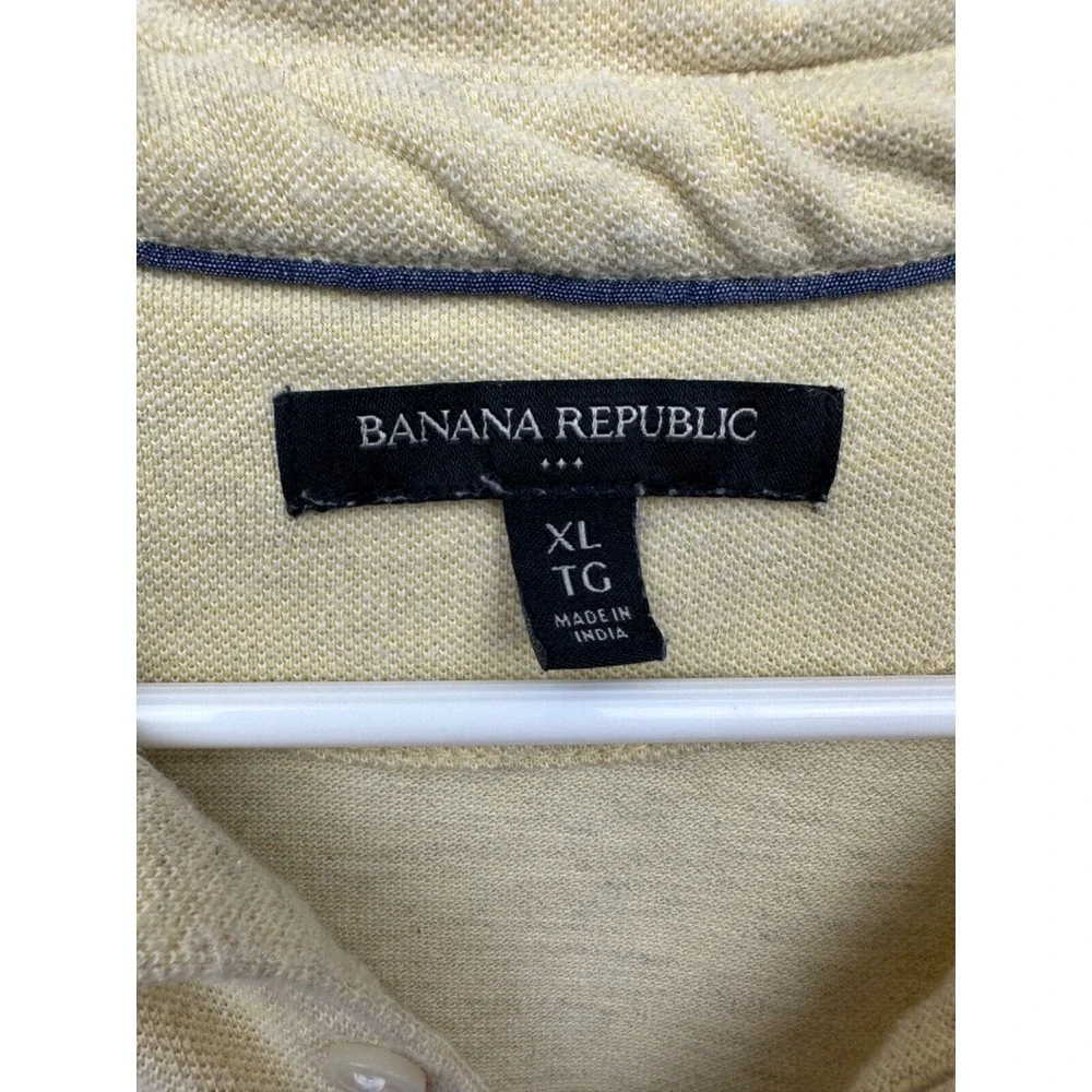 Banana Republic Mens Pocket Polo Shirt XL Yellow‎ Modern Casual Classic